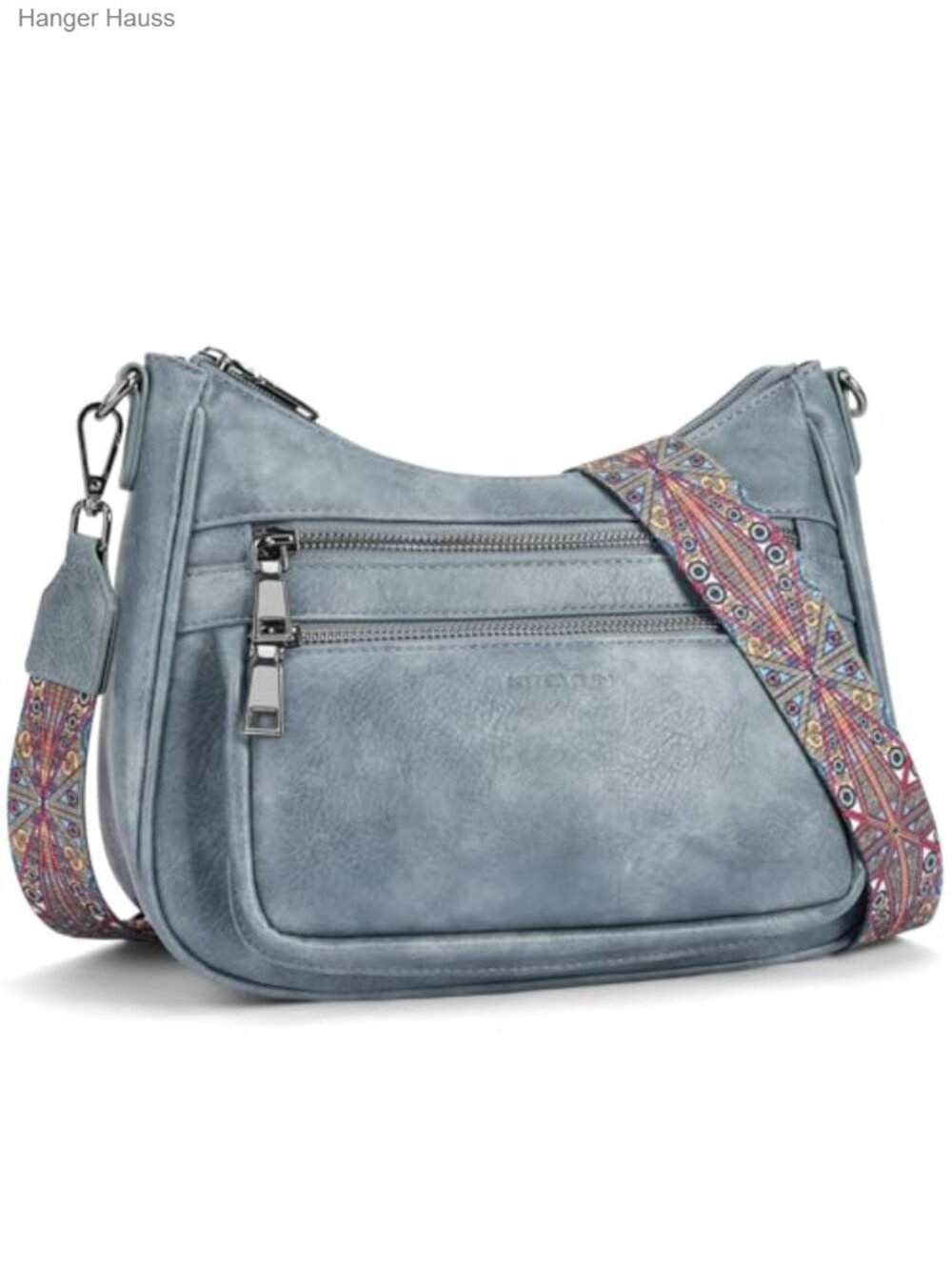 Women's Crossbody Bag Vegan PU Leather Multi Pocket Handbag with Adjustable